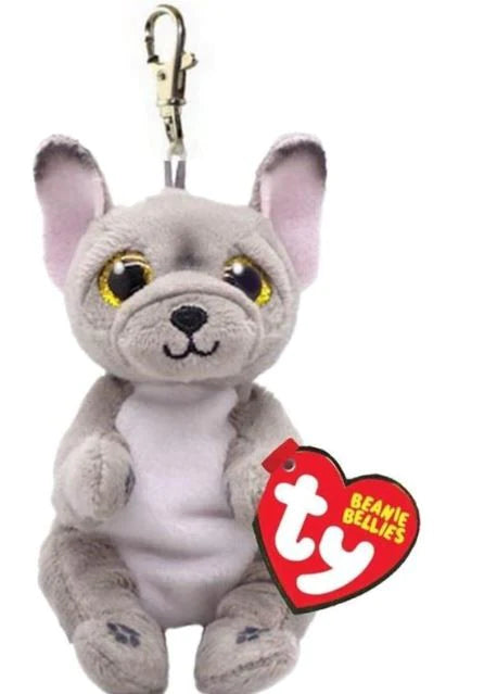 TY Beanie Bellies Gray Dog WILFRED Clip On