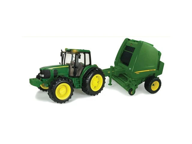 Big Farm John Deere 7330 Tractor With Baler Value Set