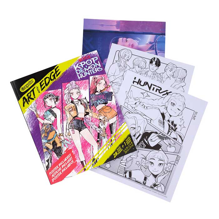 Crayola Art With Edge Colouring Book & Poster Kpop Demon Hunters