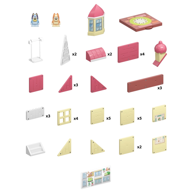 Tile Town Bluey Heeler Family Home Tile Set 45+ Magnetic Tiles