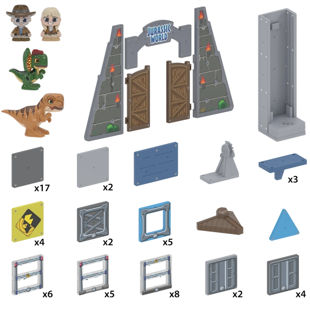 Tile Town Jurassic World Gate Escape Tile Set 65+ Magnetic Tiles