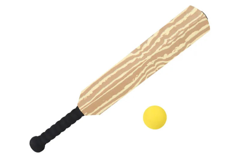 EVA Wood Look Foam Cricket Bat and Ball