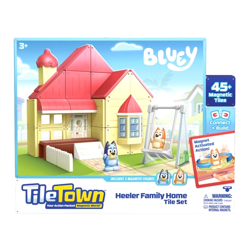 Tile Town Bluey Heeler Family Home Tile Set 45+ Magnetic Tiles