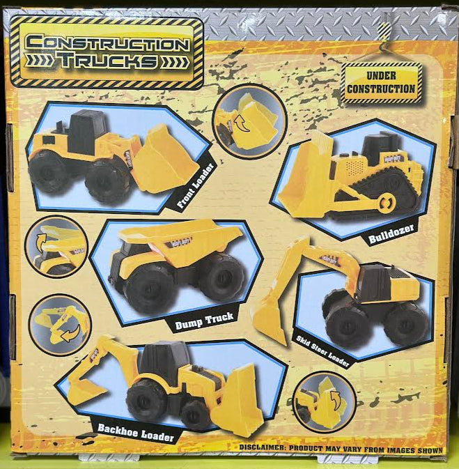 Construction Trucks Vehicle Playset Free Wheeling