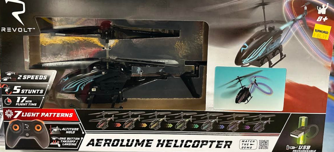 Revolt Aerolume R/C Helicopter req 4 x AAA batteries
