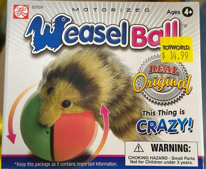 Crazy Weasel Ball Asstd Cols - Req 1 AA Battery