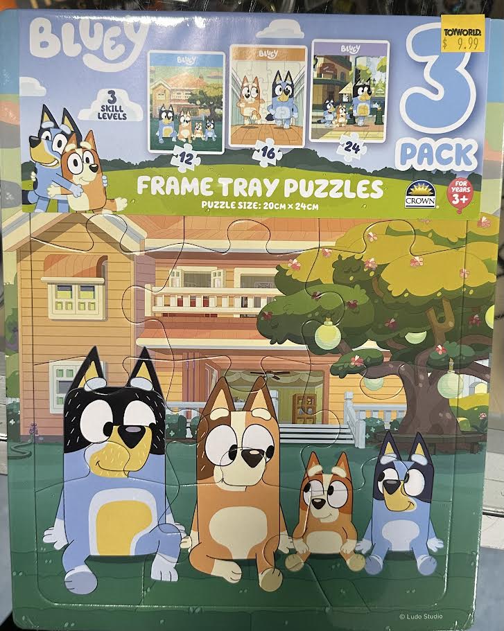 Bluey 3 Pack of Preschool Tray Puzzles