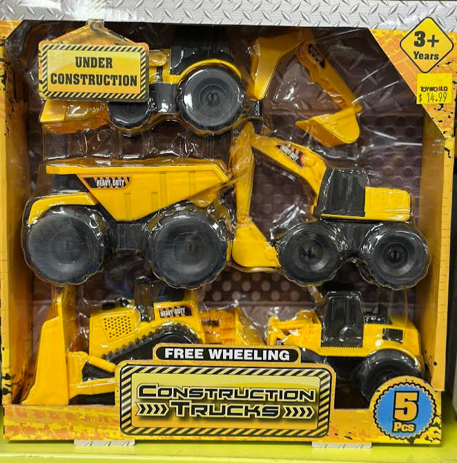 Construction Trucks Vehicle Playset Free Wheeling