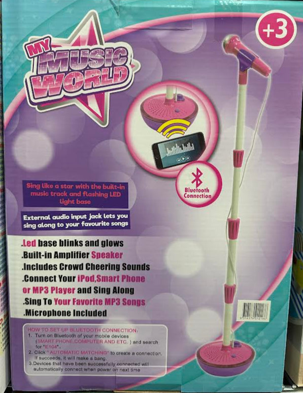My Music World Bluetooth Microphone And Stand req 4 x AA batteries