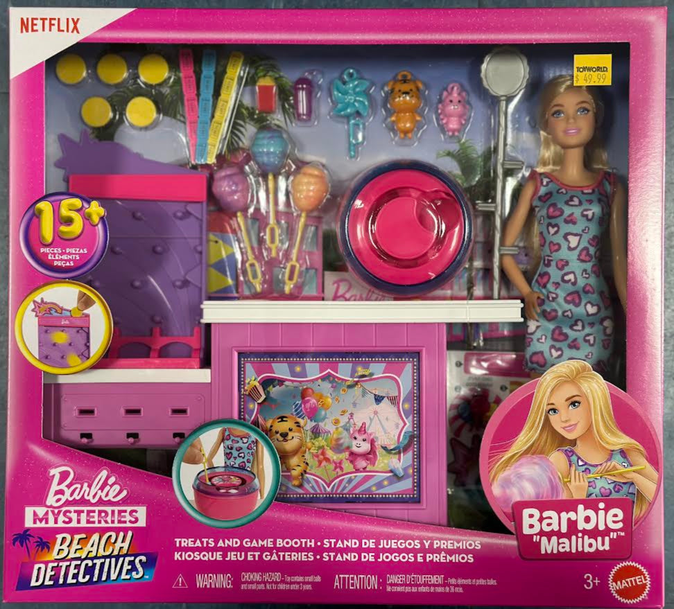Barbie Mysteries Beach Detectives Barbie "Malibu" Treats and Game Booth Playset