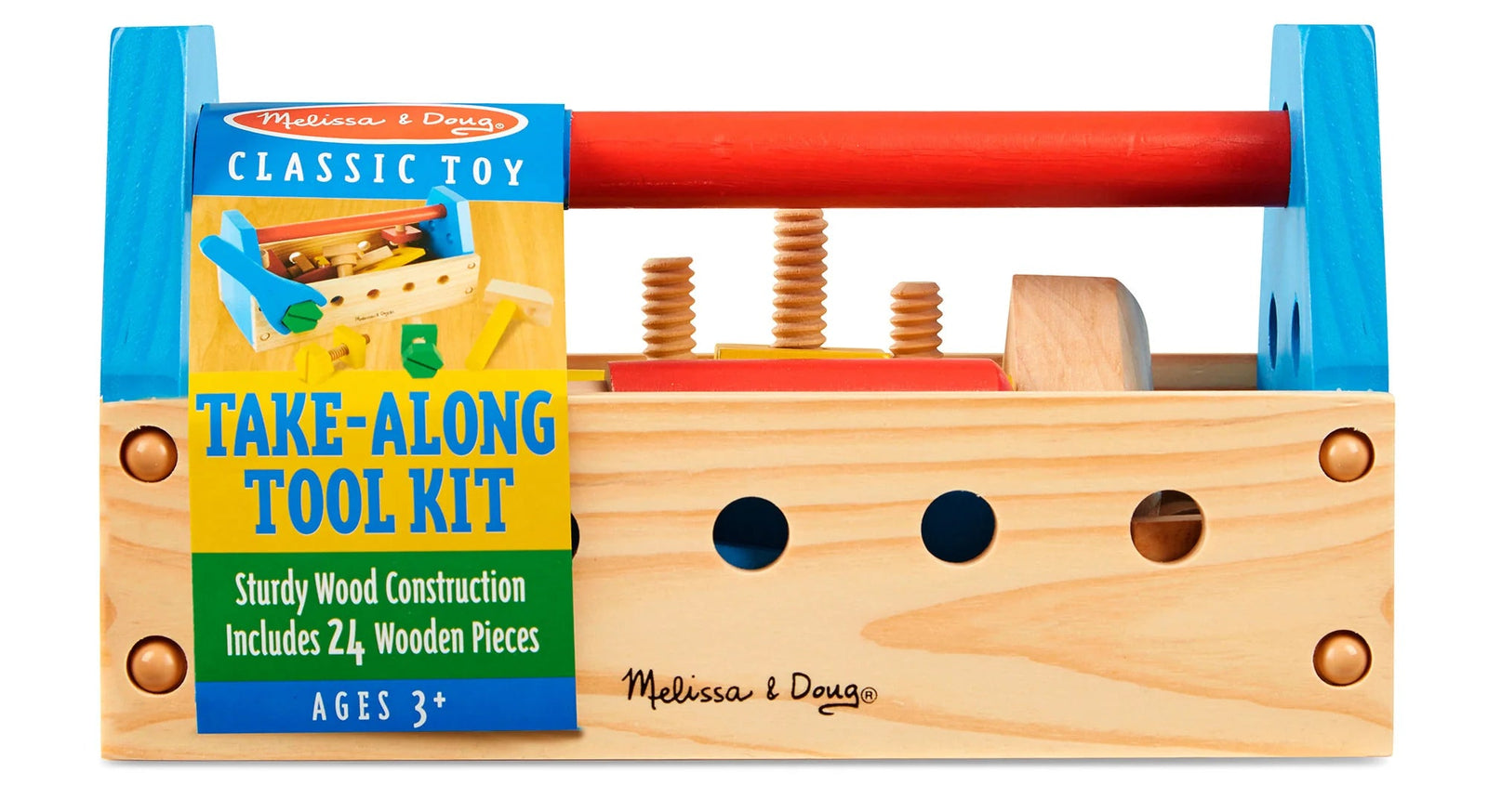 M&D73097 Wooden Take Along Tool Kit 24 Pieces NEW
