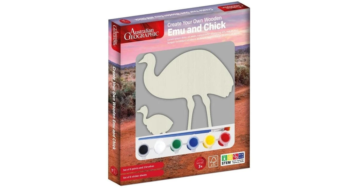 Australian Geographic Create Your Own Wooden - Emu &amp; Chick