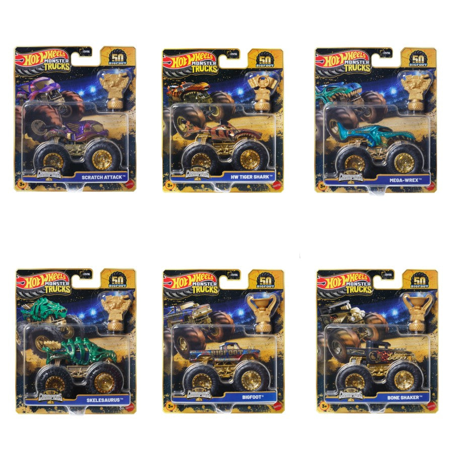 Hot Wheels Monster Trucks Trophy Champions Assorted Vehicles