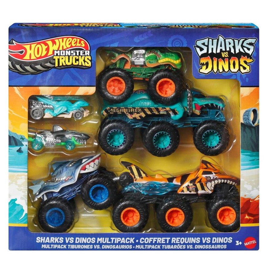 Hot Wheels Monster Trucks Sharks Vs Dinos Multipack