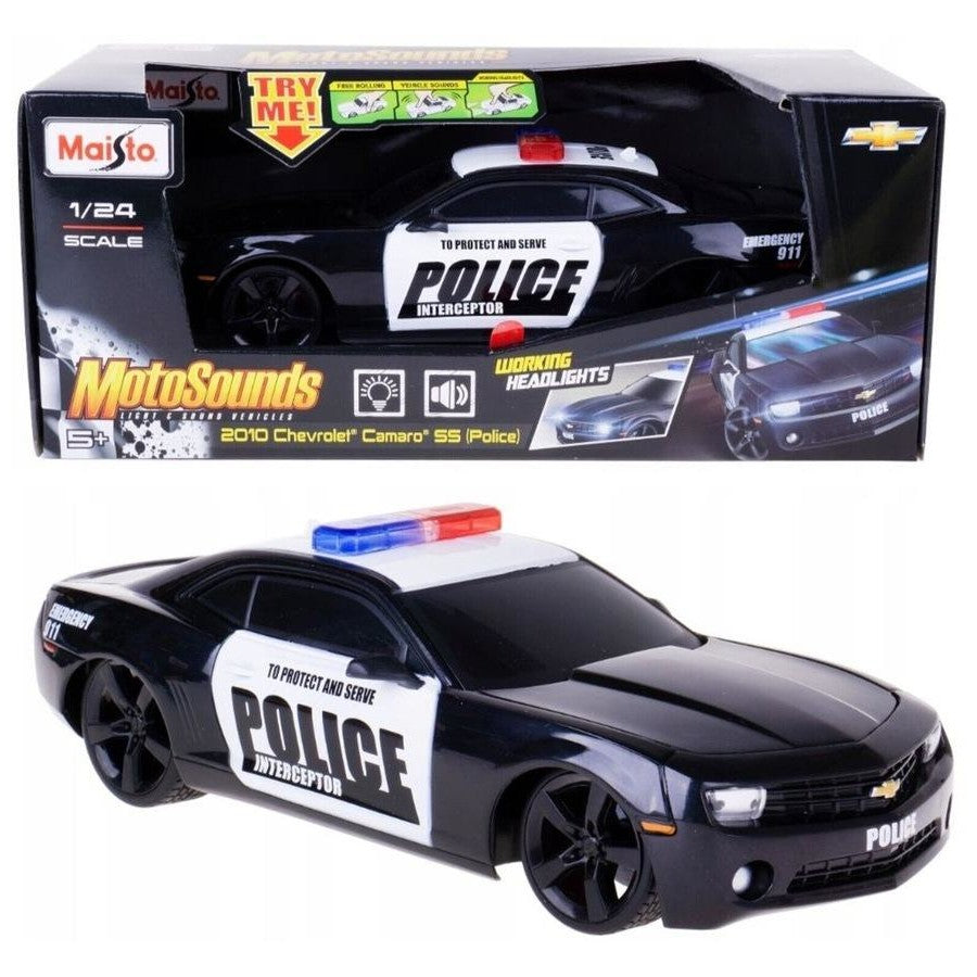 Maisto 1/24 Moto Sounds 2010 Chevrolet Camaro SS Police Demo Batteries Included