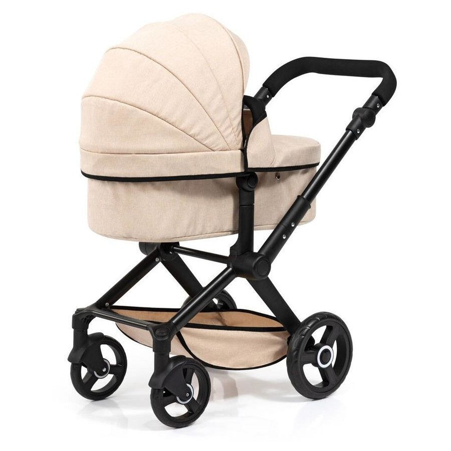 Bayer Doll Pram Xeo Beige with Black Frame and Trim