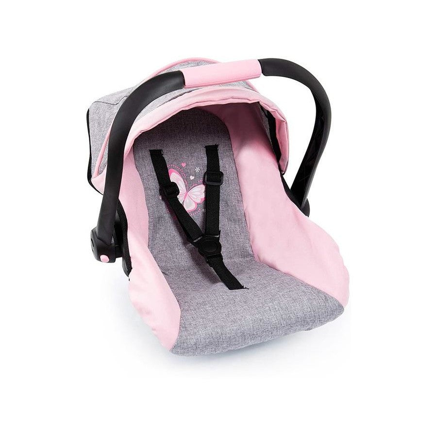Bayer Deluxe Doll Car Capsule - Light Grey &amp; Pink with Butterfly