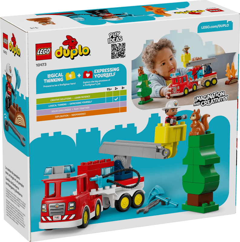 Lego 10473 Duplo Fire Truck with Hose and Firefighter