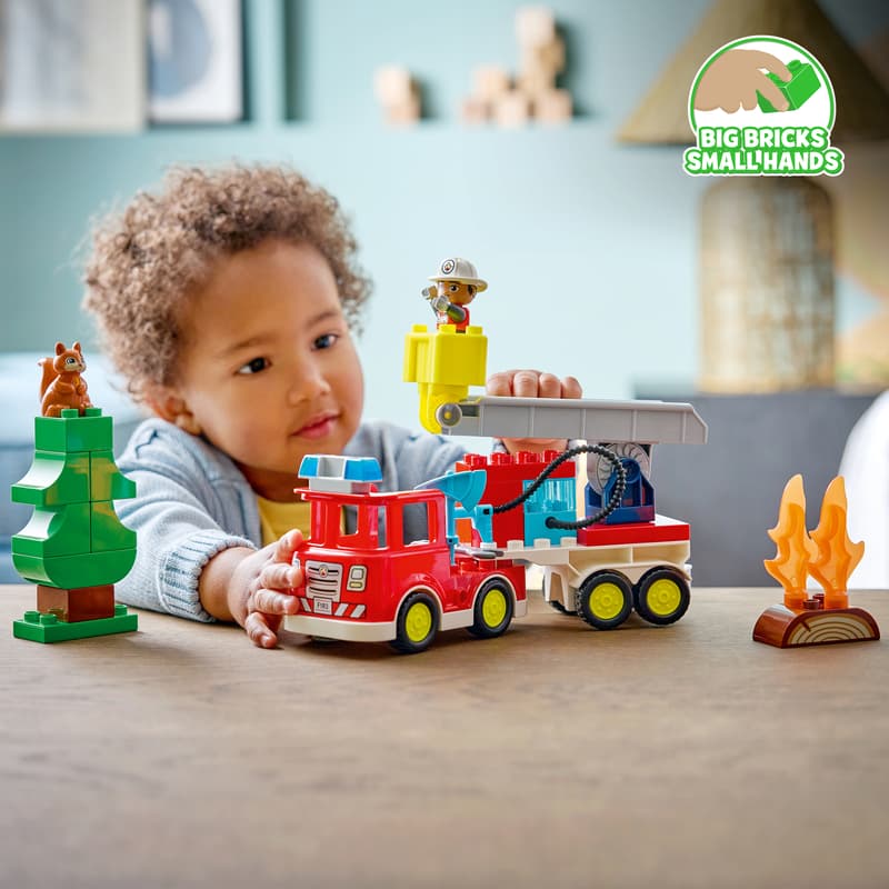 Lego 10473 Duplo Fire Truck with Hose and Firefighter