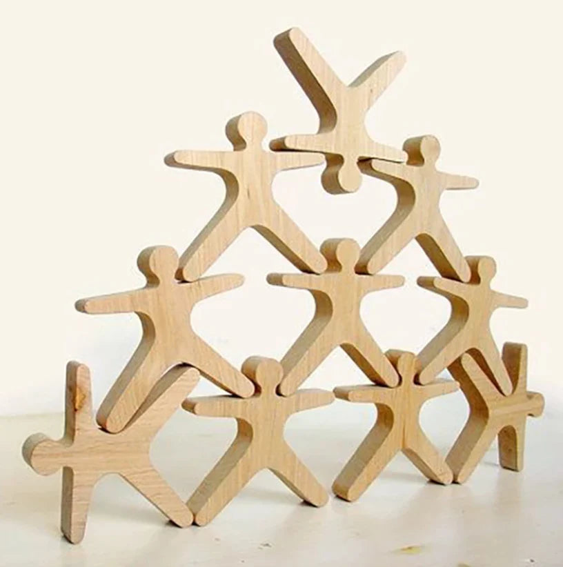 Fun Factory 10pc Balancing People Wooden Balancing Acrobats