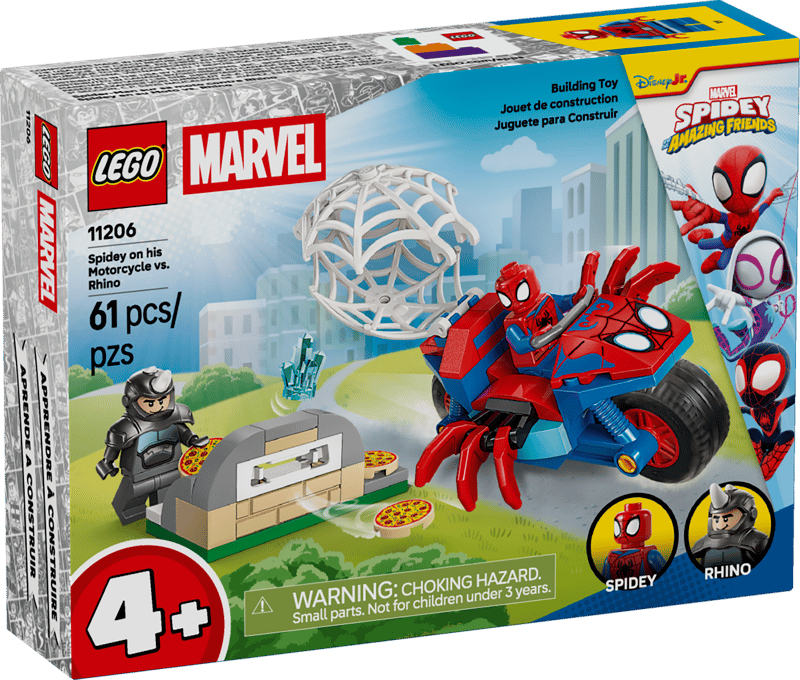 Lego 11206 Super Heroes Spidey on His Motorcycle vs Rhino