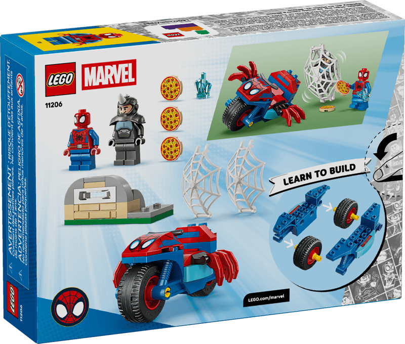 Lego 11206 Super Heroes Spidey on His Motorcycle vs Rhino