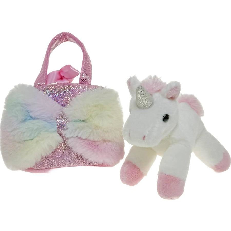 Fancy Pals Pink Unicorn in Big Bow Pink Bag