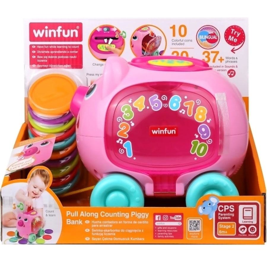 Winfun Pull Along Counting Piggy Bank