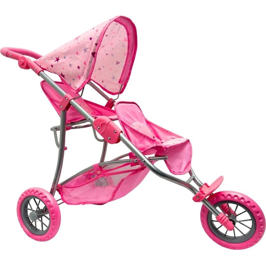 Playworld 3 Wheel Doll Twin Jogger Pink with Stars Design