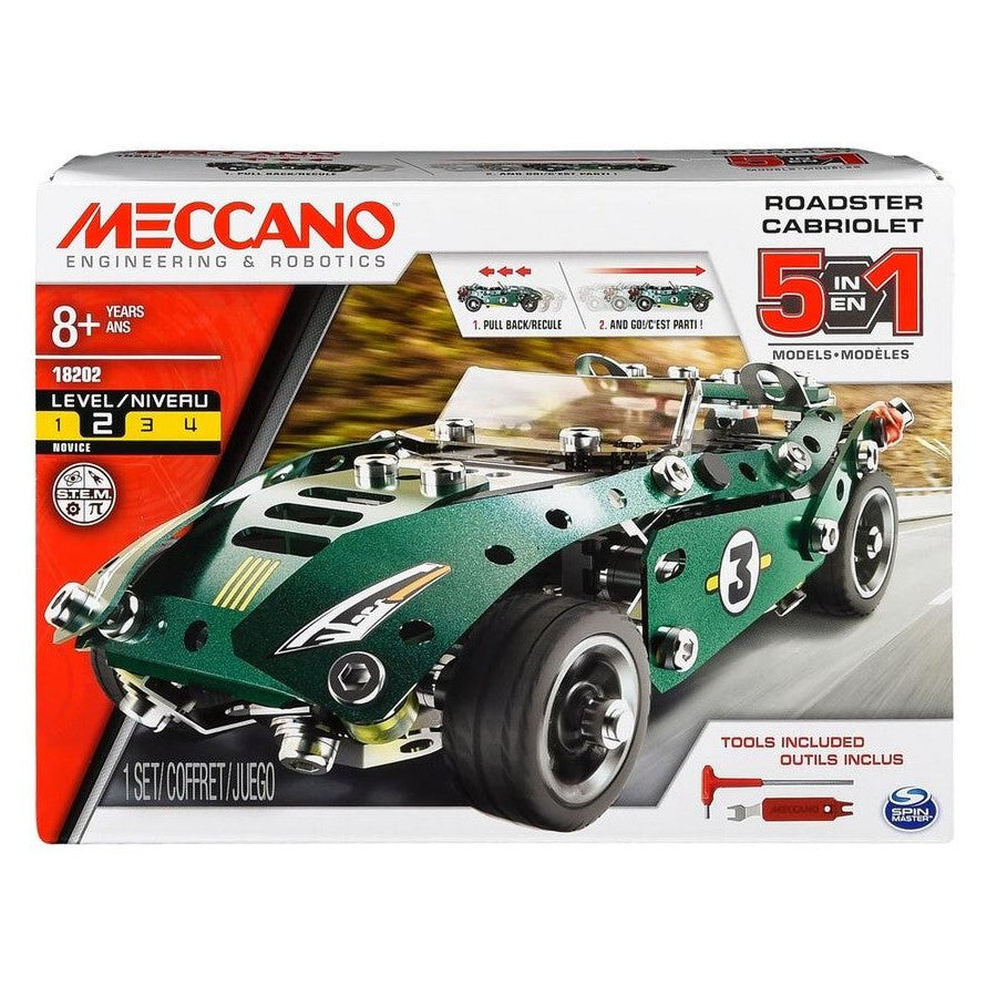 Meccano 5 in 1 Model Pull Back Car Roadster Cabriolet