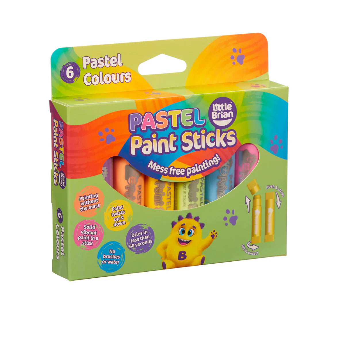 Little Brian Paint Sticks Pastel 6 Pack
