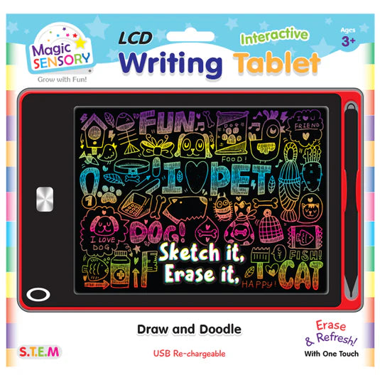 Magic Sensory LCD Interactive Writing Tablet USB Re-chargeable Draw & Doodle Red