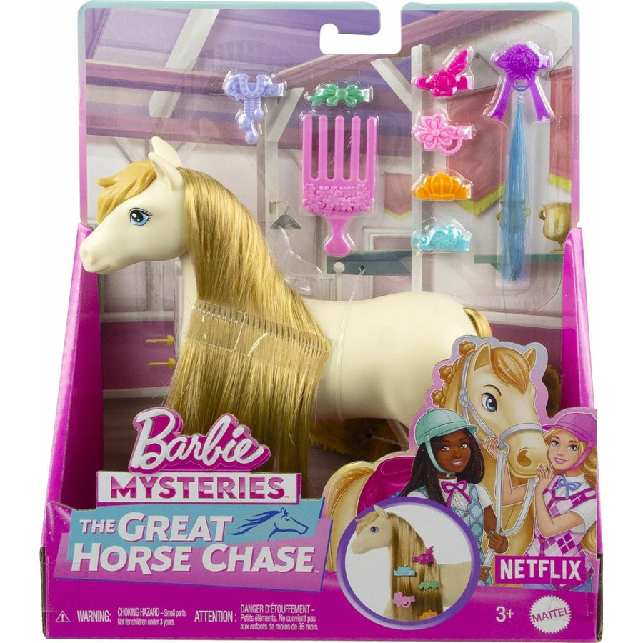 Barbie Mysteries The Great Horse Chase Tornado Pony + Accessories HXJ36
