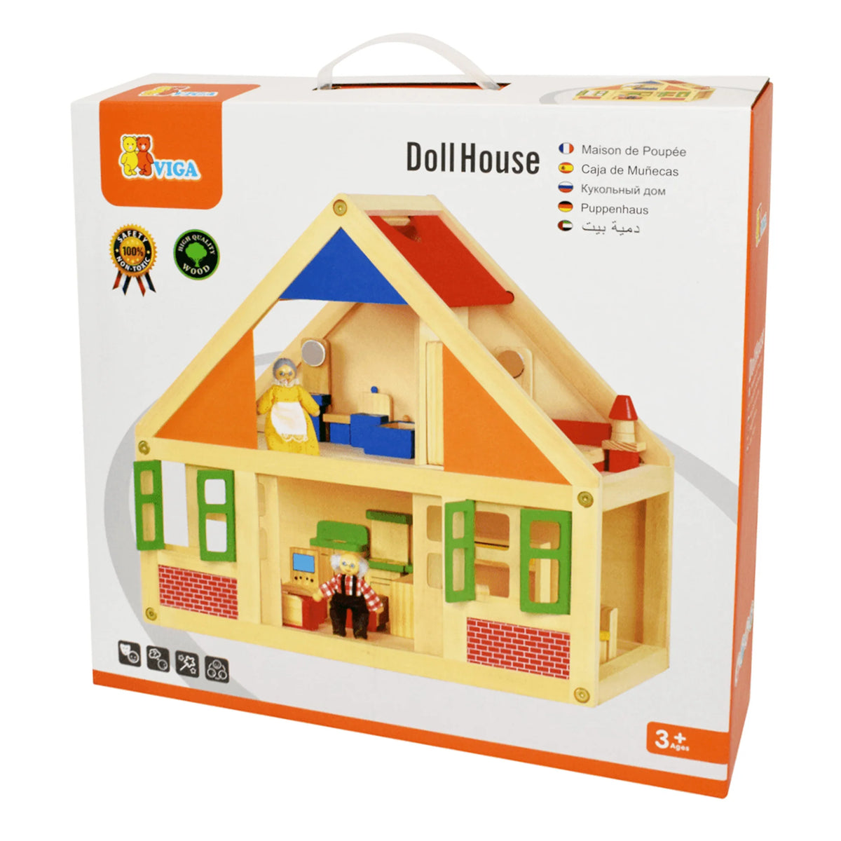 Viga Wooden Doll House with Furniture