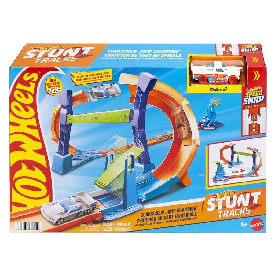 Hot Wheels Stunt Tracks Corkscrew Jump Champion