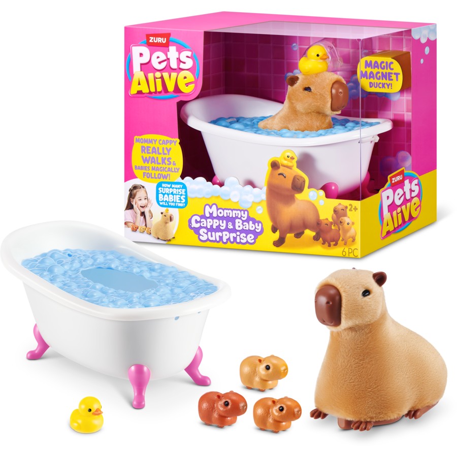 Zuru Pet's Alive Mama Capybara and Baby Surprise req 3 x AAA batteries
