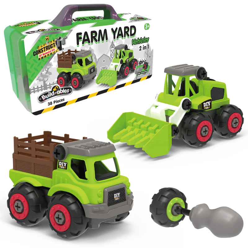 Construct It Build-ables Farm Yard Vehicles 2 in 1 38pc