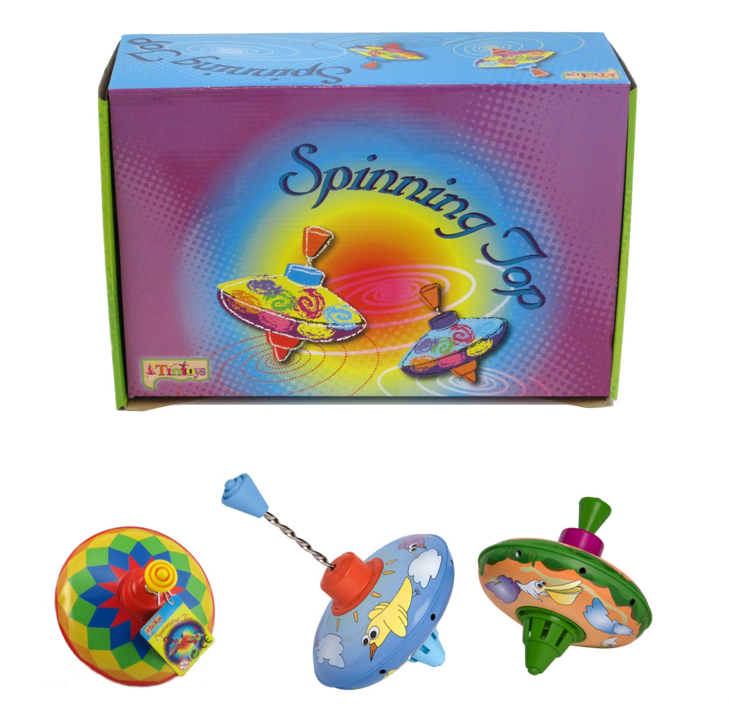 Metal Spinning Top 13cm Assorted Colours