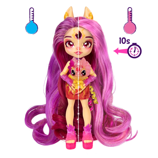 Magic Mixies Pixlings Doll S2 Galaxy Hair Pippa The Firehorse