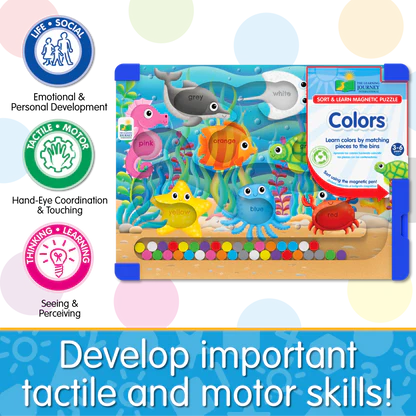 Sort &amp; Learn Wooden Magnetic Puzzle - COLOURS