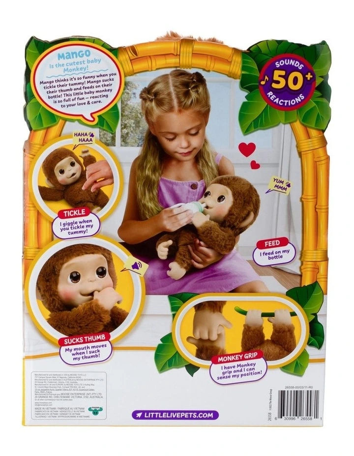 Little Live Pets Mango My Baby Monkey incl 3 x AA demo batteries