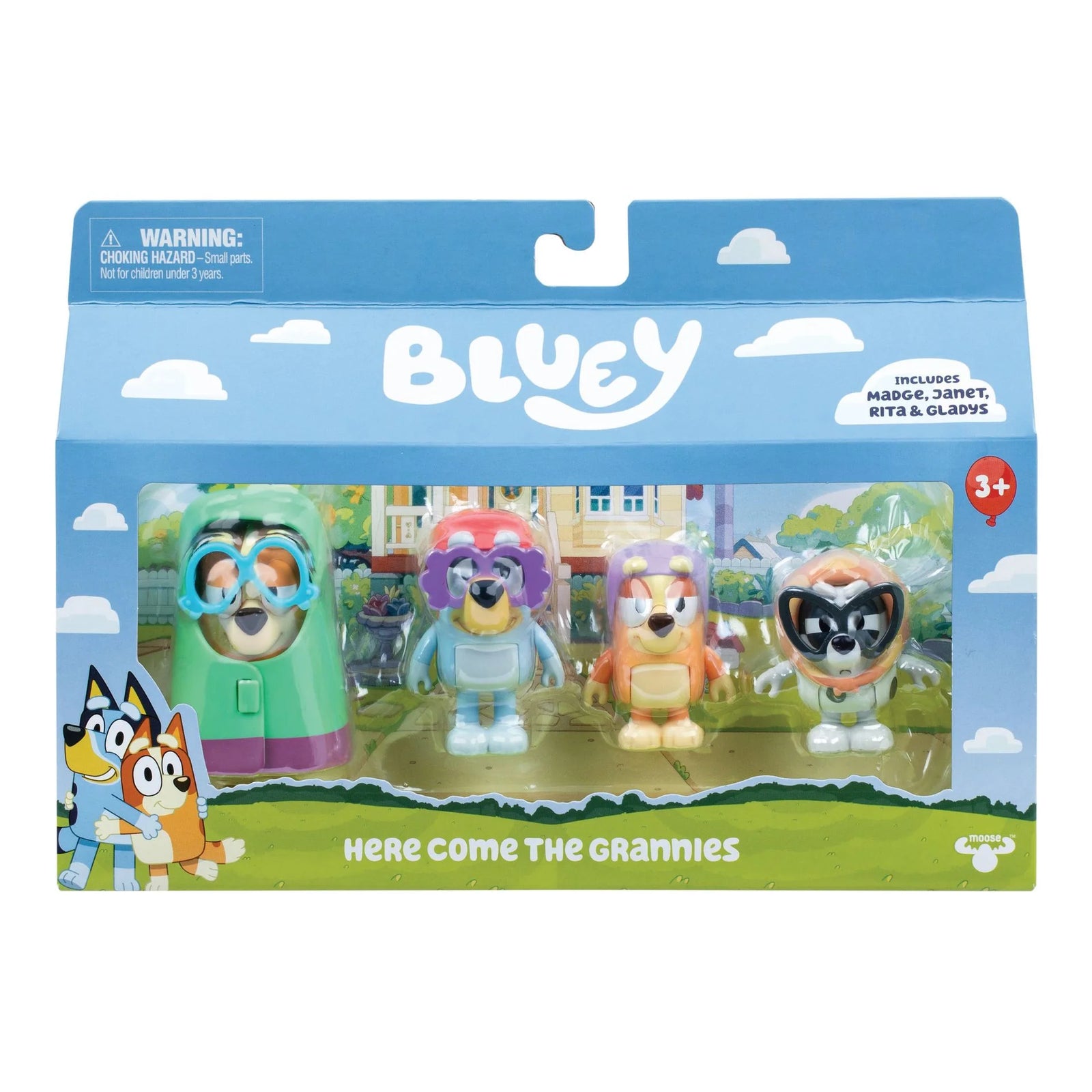 Bluey & Family Figurines 4 pack - Here Come the Grannies