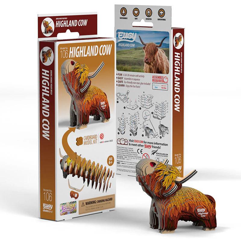 Eugy Cardboard Model Kit Highland Cow