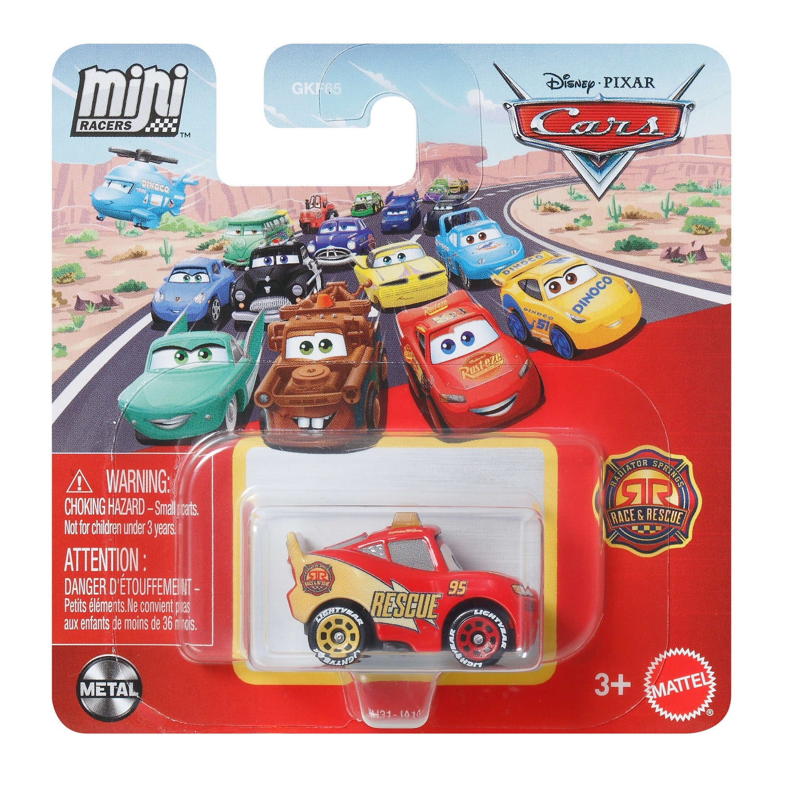 Disney Cars Mini Singles Blister Pack - JBH31 Race and Rescue Lightning McQueen