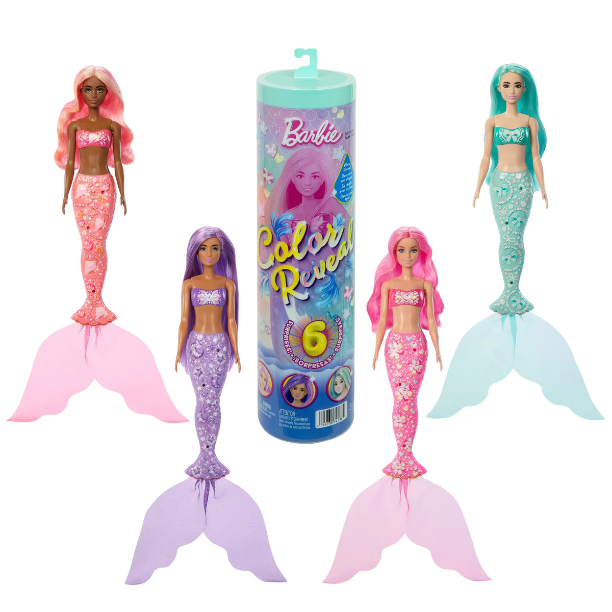 Barbie Color Reveal Mermaid Surprise Doll - Green Lid JFY73