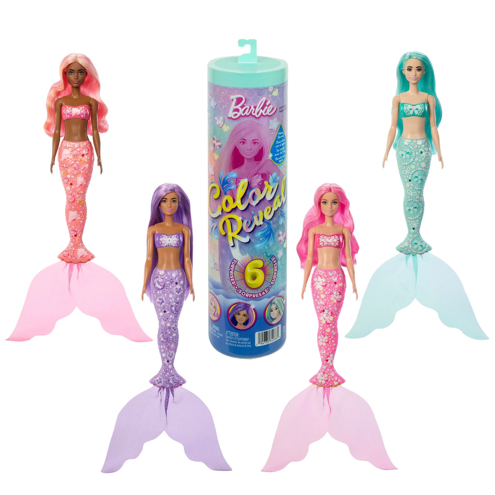 Barbie Color Reveal Mermaid Surprise Doll - Green Lid JFY73