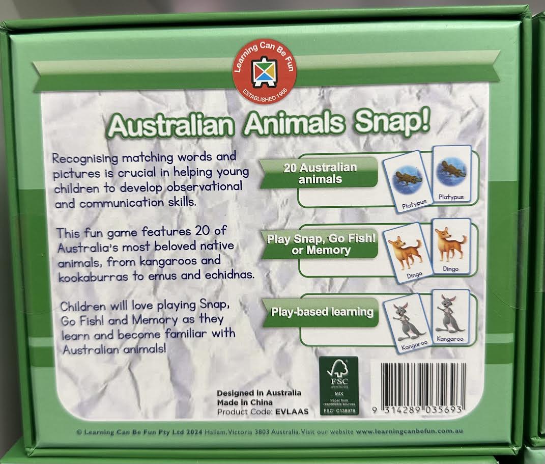 Australian Animals Snap Game