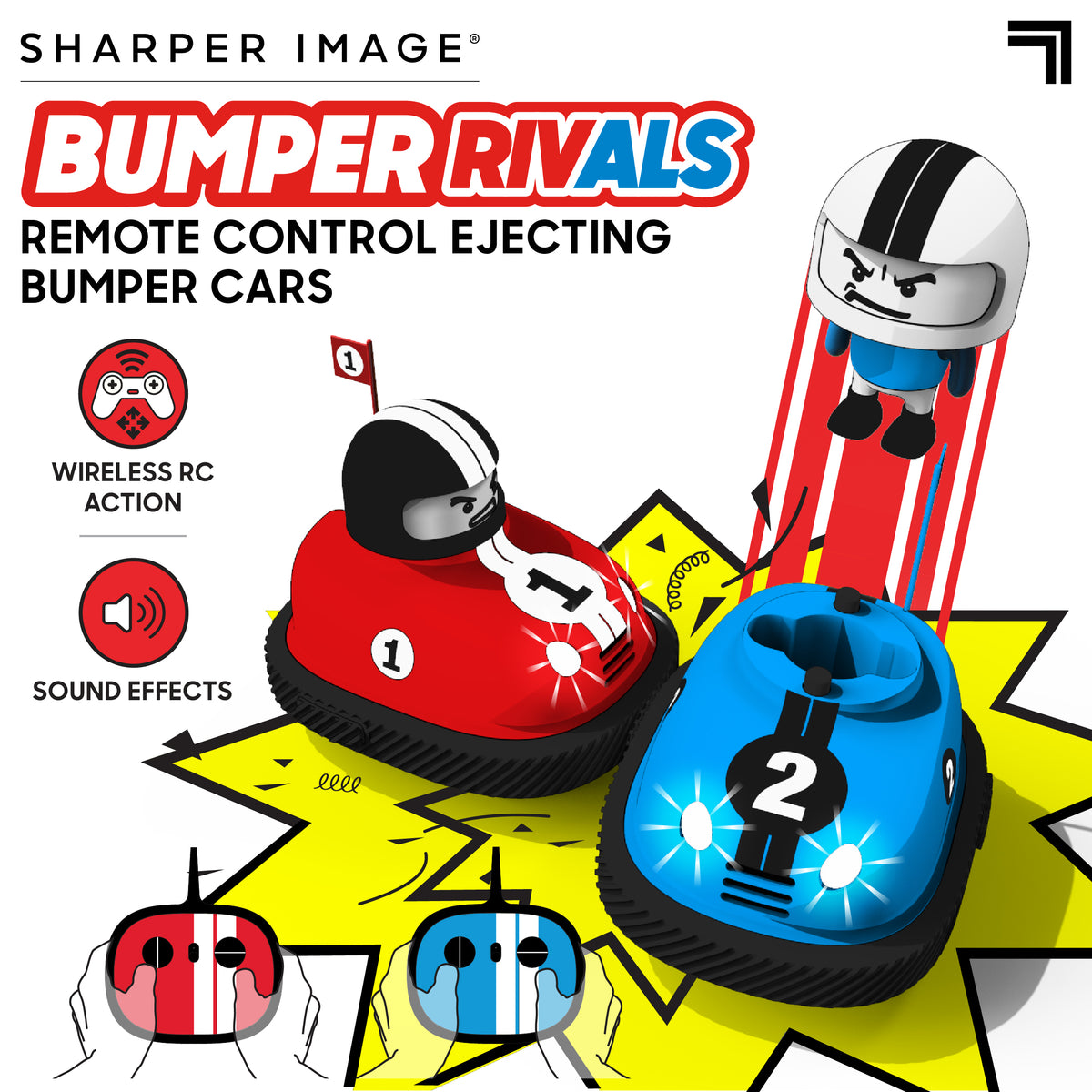 Sharper Image RC Bumper Rivals Cars - Req 10 x AAA Batteries