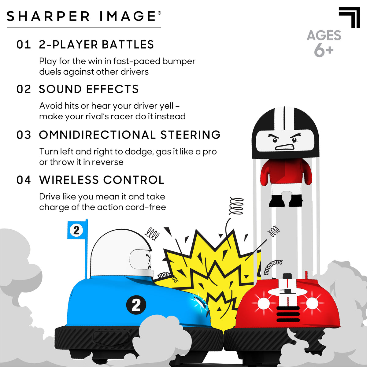 Sharper Image RC Bumper Rivals Cars - Req 10 x AAA Batteries