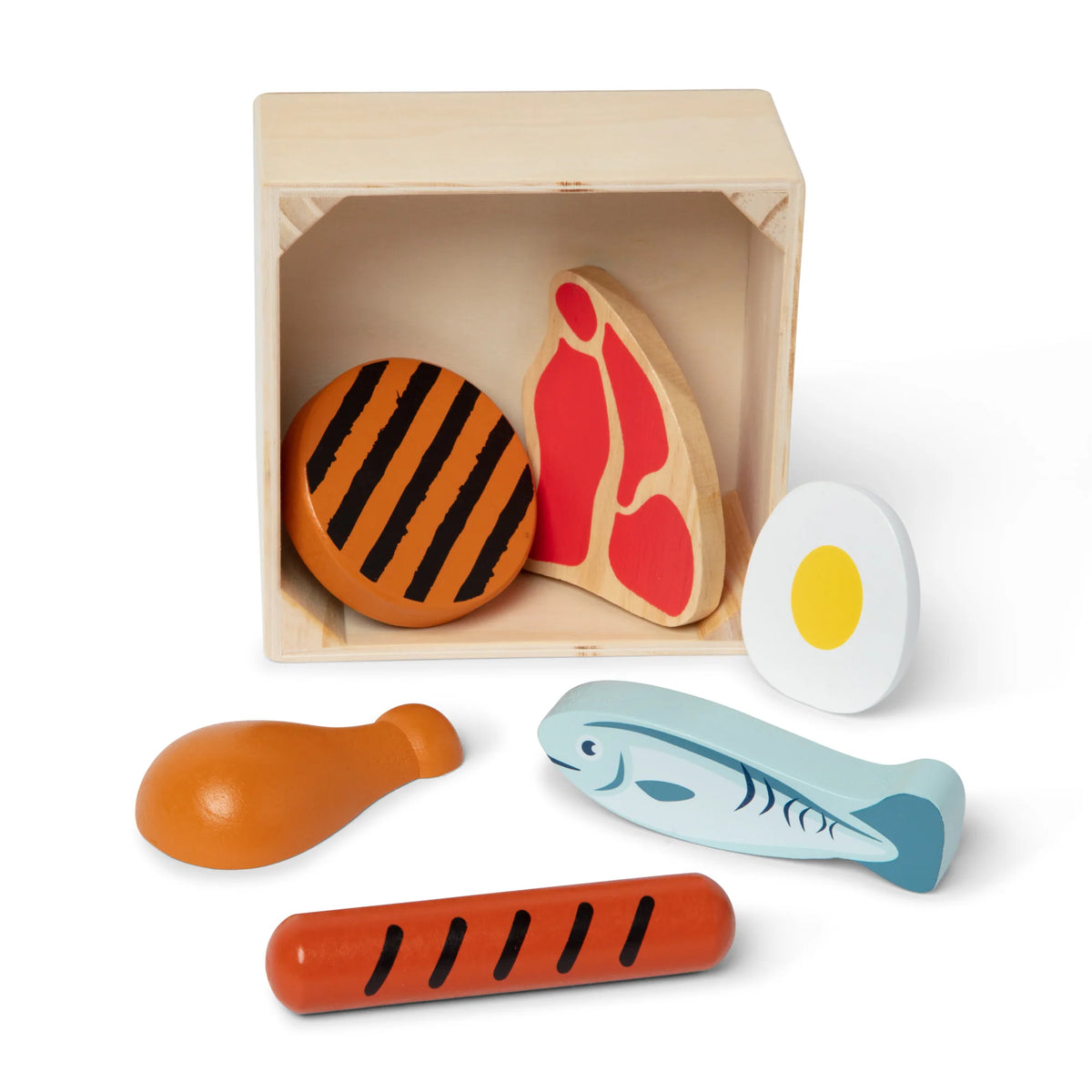M&amp;D 95208 Wooden Food Group Play Set - Protein